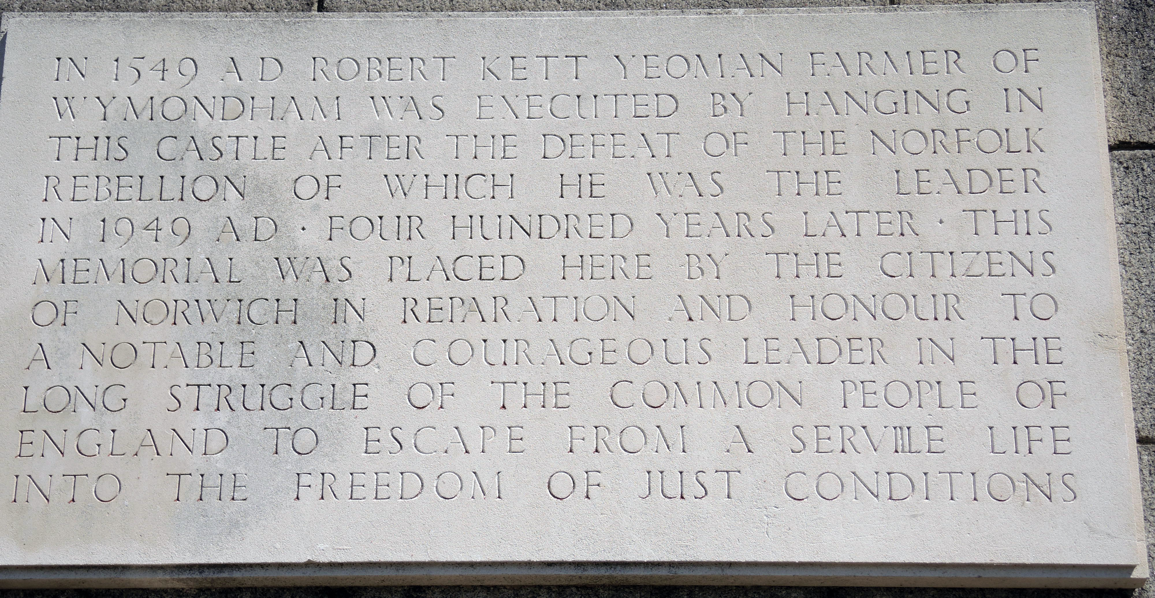 Robert Kett Castle sign