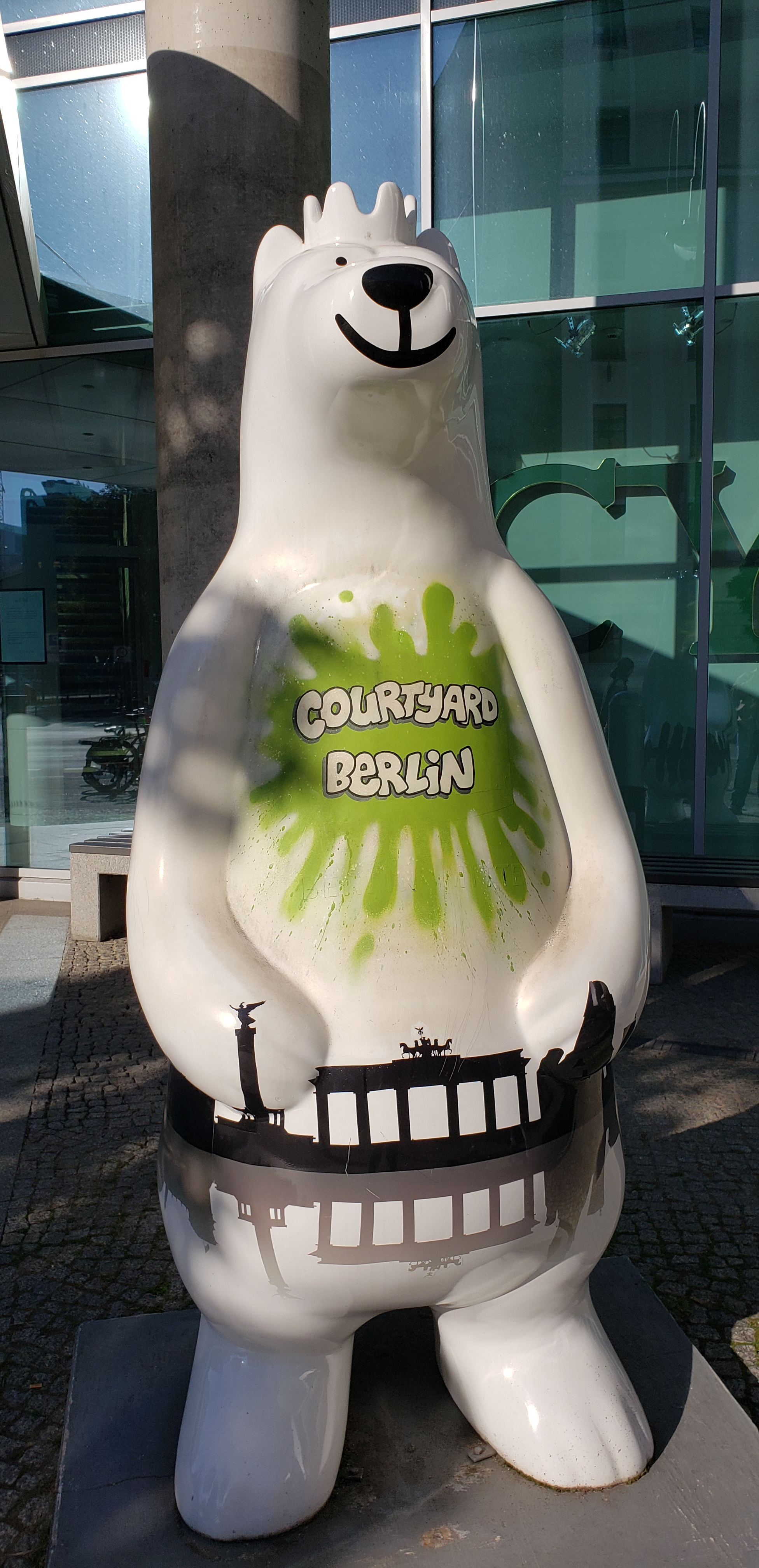 Bear Mascot at Front Entrance to Courtyard by Marriott Berlin City Center
