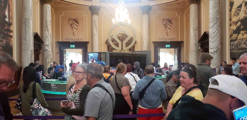 People at Roman Bath Entrance